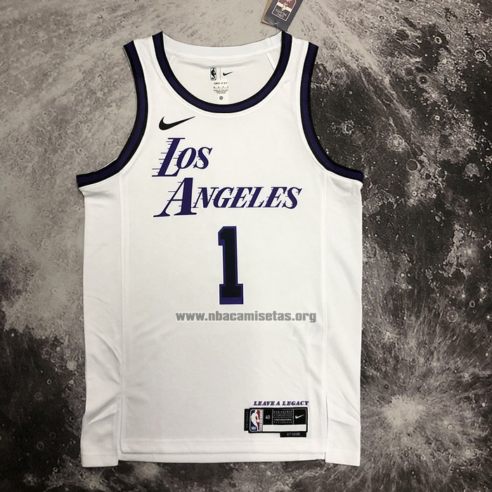 Camiseta Los Angeles Lakers D'Angelo Russell NO 1 Ciudad 2022-23 Blanco